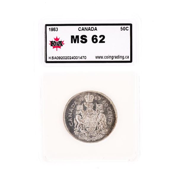 Canada 1963 Silver Fifty cents MS62 KSA