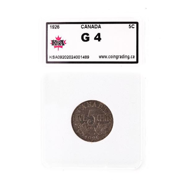 Canada 1926 Five Cents G$ KSA