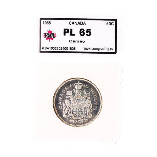 Canada 1965 Silver Fifty Cents Cameo PL65 KSA