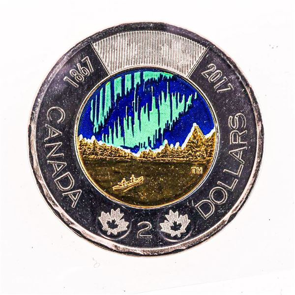Canada 2017 150; Colour Two Dollar Coin MS 65 ICCS