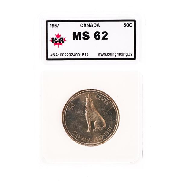 Canada 1967 Silver Fifty Cents MS62 KSA