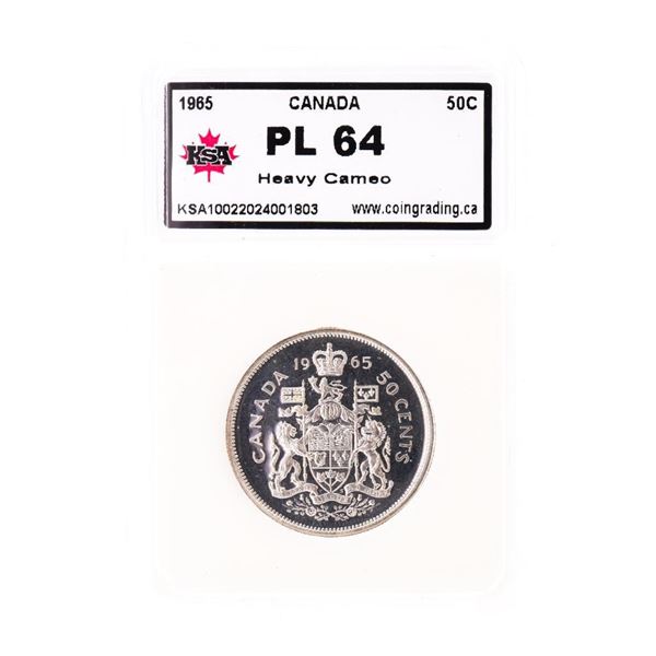 Canada 1965 Silver Fifty Cents Heavy Cameo PL64 KSA