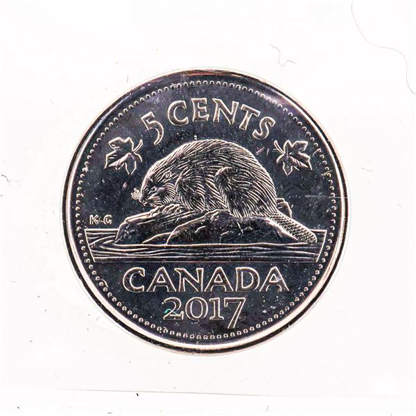 Canada 2017 Five Cents Beaver MS67 ICCS