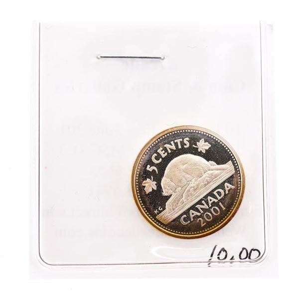 Canada 2001 Proof Like Sterling Silver Five Cents