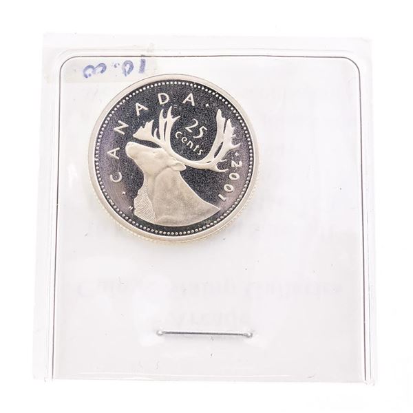 Canada 2001 Proof Like Sterling Silver Twenty Five Cents