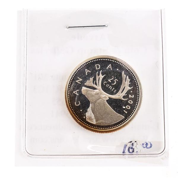 Canada 2001 Proof Like Sterling Silver Twenty Five Cents
