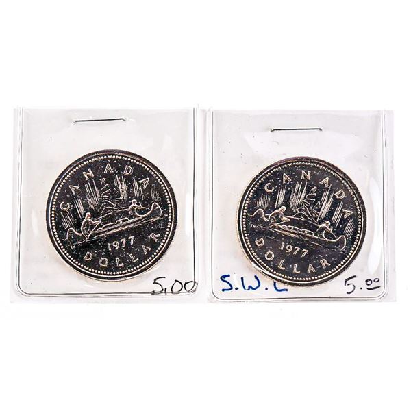 Lot 2 1977 Canada Nickel Dollar - S.W.L. + Reg.