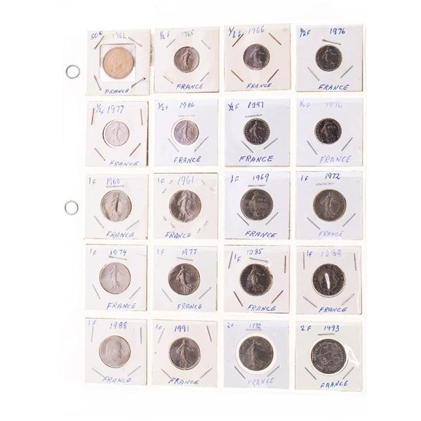 Grouping - 20 Coins FRANCE - 1960's -1990's