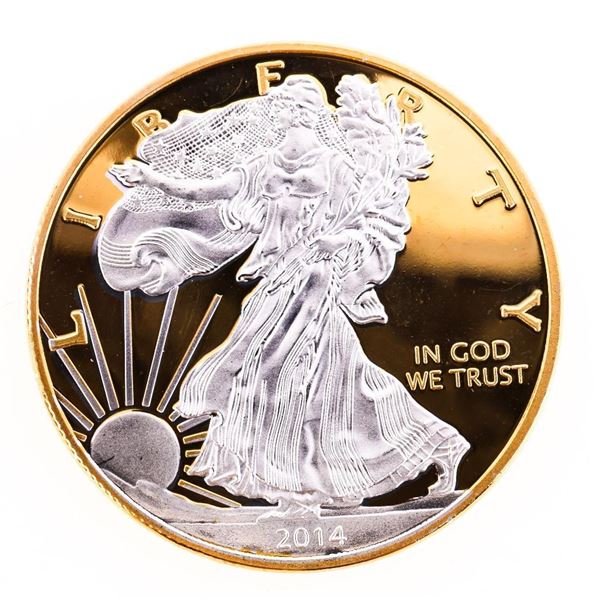 USA Liberty Tribute 24kt Fine Clad Medallion W/Silver