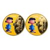 Image 1 : Lot of 2 x 24kt Gold Overlay Medallion - "PEANUTS" Lucy & Snoopy Medallions