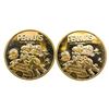 Image 2 : Lot of 2 x 24kt Gold Overlay Medallion - "PEANUTS" Lucy & Snoopy Medallions