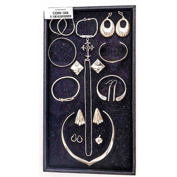 Tray  Lot - 925 Sterling Silver (Stamped) Jewellery - Earrings, Necklaces Pendants etc.