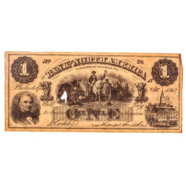 1862 Bank North America One Dollar