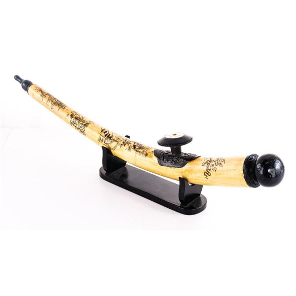 Chinese Curvy Opium Pipe 19" Long Hand Made