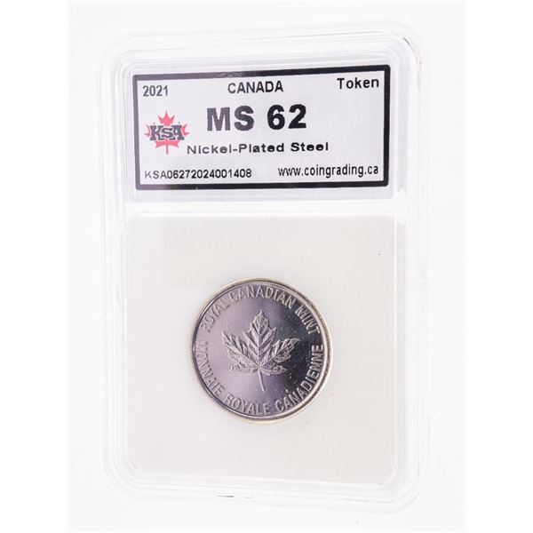 2021 Canada Token MS62 Nickel - Plated Steel