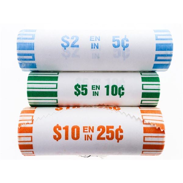 Lot 3 Mint Rolls 2018 - 5Cents, 10 Cents, 25 Cents.