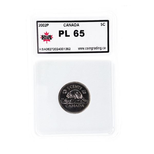 Canada 2002P Five Cents PL65 KSA