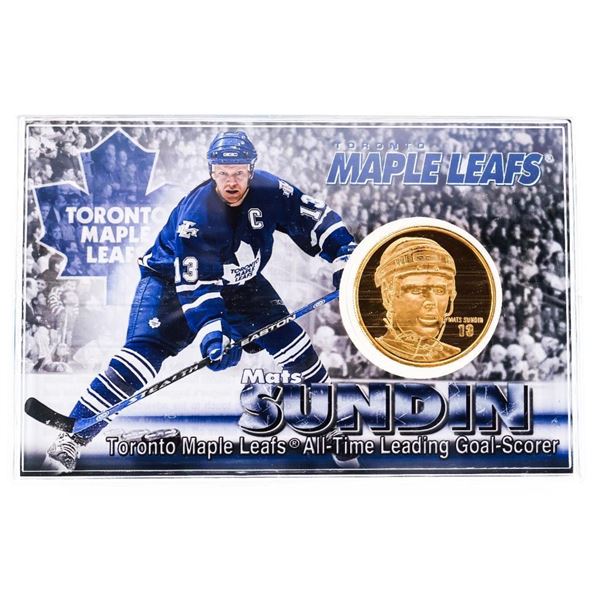 Toronto Maple Leafs  - Mats Sundin All Time Goal Scorer - 24kt Gold Overlay Medallion , L.E./390 - A