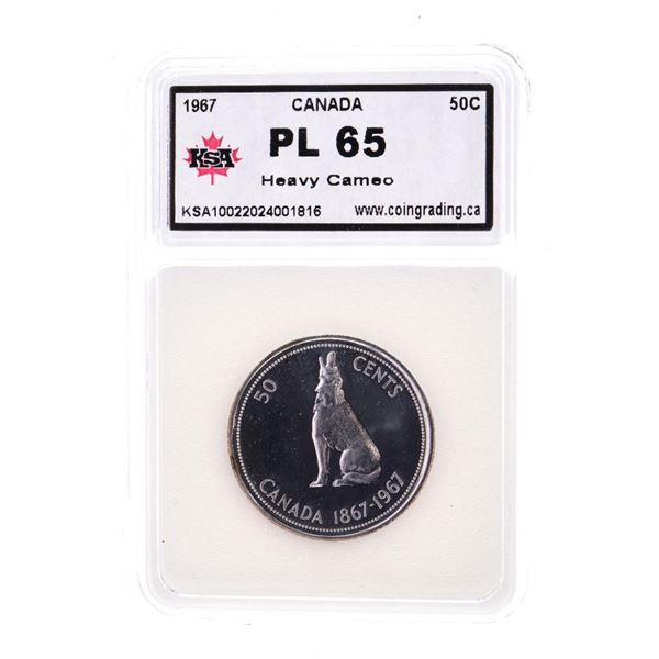 Canada 1967 Silver Fifty cents PL65 KSA