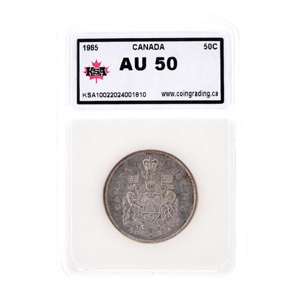 Canada 1965 Silver Fifty Cents AU50 KSA
