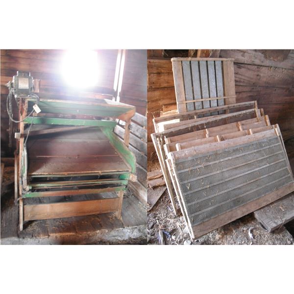 fanning mill with extra screens - 1/2HP motor - marked B40B Bull Dog Mill