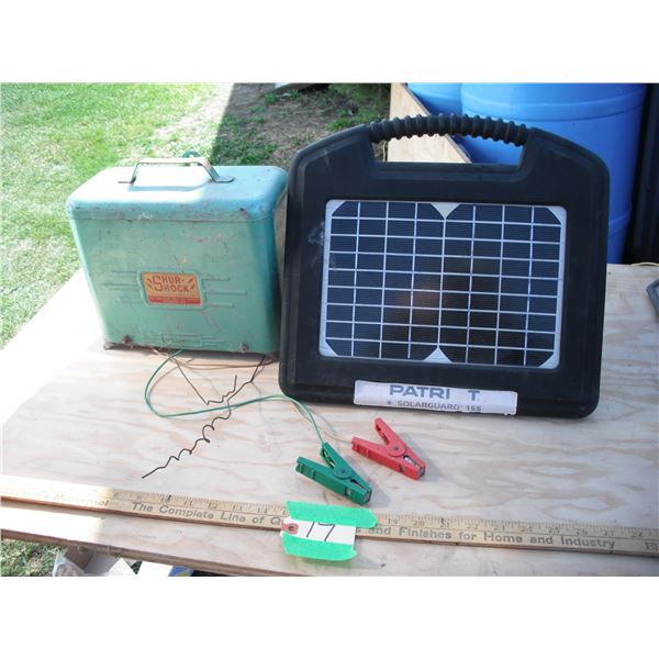 Surshock fencer w/ Patriot Solarguard 155 solar charger for electric fence