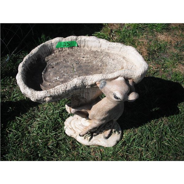 deer birdbath - 1998, 18"H, 18"W