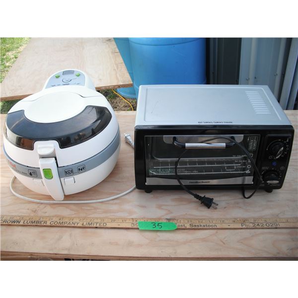 Tfal air fryer and with Hamilton beach toaster over