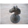 Image 2 : vintage brass bell with horse - looks like original clapper, 7"H