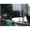 Image 1 : assorted hockey equipment - nike skates (sz 9), nike pants (senior small), bag, etc. - some street h