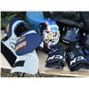 Image 2 : assorted hockey equipment - nike skates (sz 9), nike pants (senior small), bag, etc. - some street h