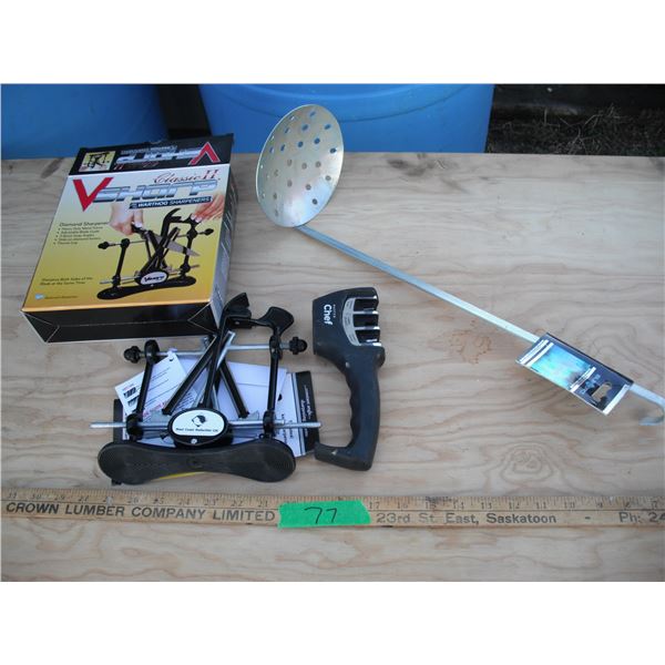 2 knife sharpeners and new ice scoop