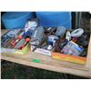 Image 1 : assorted tools and hardware - wiper blades, electric hookup handles, brake pads, auto parts, etc.