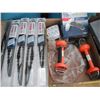 Image 4 : assorted tools and hardware - wiper blades, electric hookup handles, brake pads, auto parts, etc.