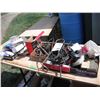Image 1 : assorted tools and hardware - belts, cable, spark plugs, motor flusher, fuel filter, etc.