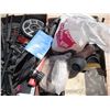 Image 5 : assorted tools and hardware - belts, cable, spark plugs, motor flusher, fuel filter, etc.