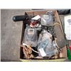 Image 3 : assorted tools and hardware - drills, work light, battery, radio, assorted parts, etc.