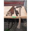 Image 1 : nail puller, axe and handsaw
