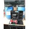 Image 1 : 2 empty storage drums and Great Neck 24V 1/2" cordless impact with battery - no charger