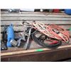 Image 1 : ball hitch, booster cables, pin stretcher, rope, snow scraper, and extension cords