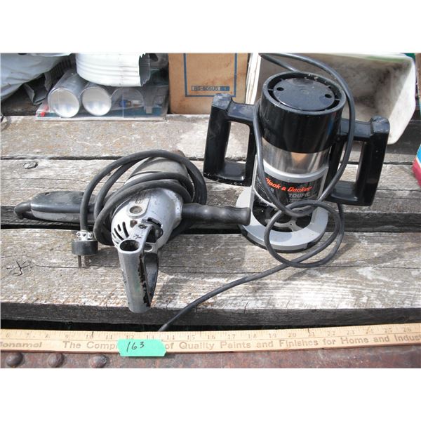 B&D 1/2" drill and router