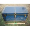 Image 1 : vintage metal trunk with tray (40"x21"x20"H) with rope and unknown brackets