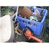 Image 4 : pallet lot - assorted cords, vintage pop bottles, tow strap, etc.