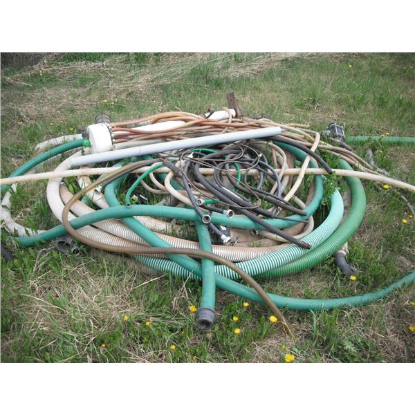 lot of various chemical and water hoses