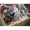 Image 2 : pallet lot - various fittings, galvanized pipe, pulleys, chain, steel parts, etc.