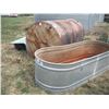 Image 1 : large galvanized trough (won't hold water), custom smoker 86"x48", and steel bath tub 31"x60"