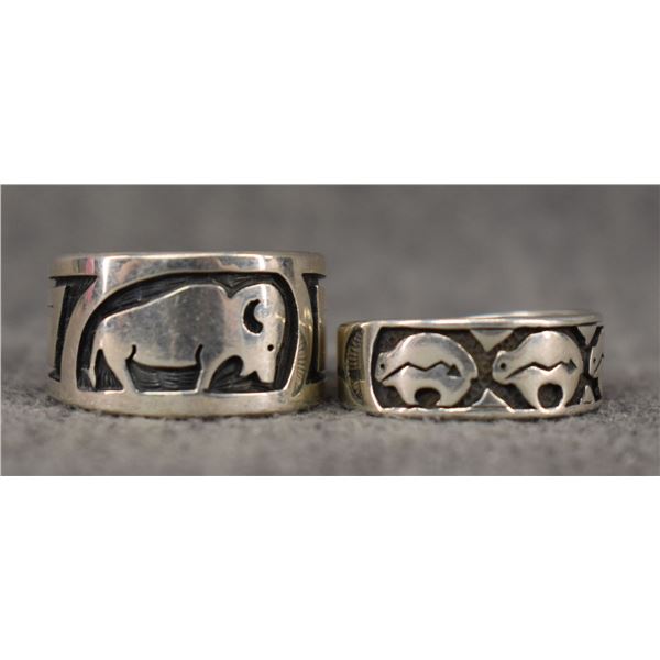 TWO HOPI RINGS (SIDNEY SAHNEYAH AND CJ)