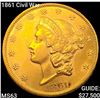 1861 Civil War $20 Gold Double Eagle CHOICE BU