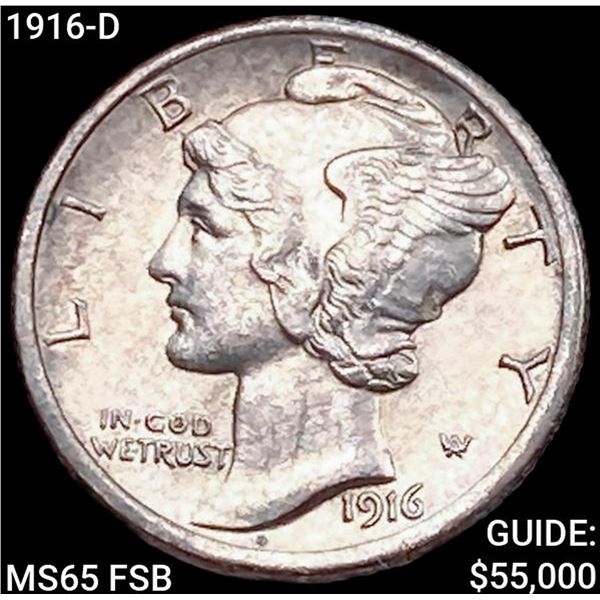 1916-D Mercury Dime GEM BU FSB