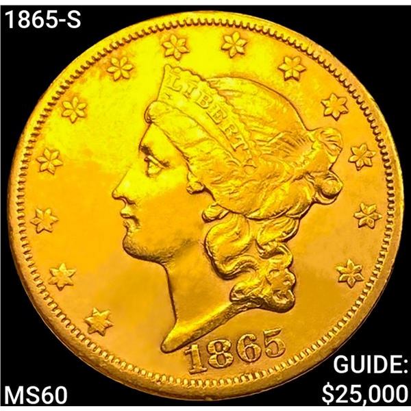 1865-S $20 Gold Double Eagle UNCIRCULATED